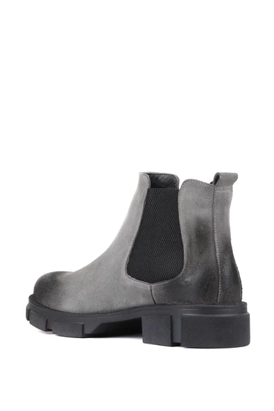 Shoetyle - Gri Süet Deri Erkek Chelsea Bot 250-207 - 4