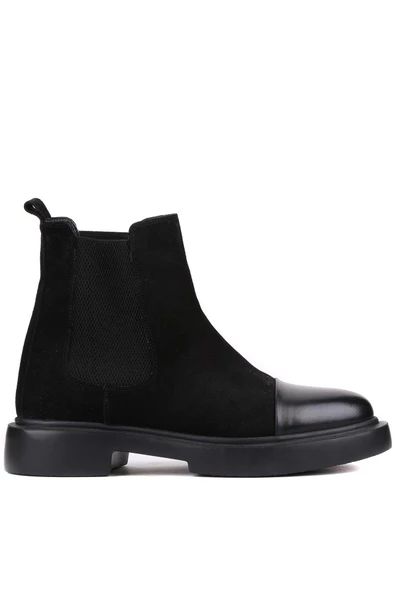 Shoetyle - Siyah Süet Deri Erkek Chelsea Bot 250-080