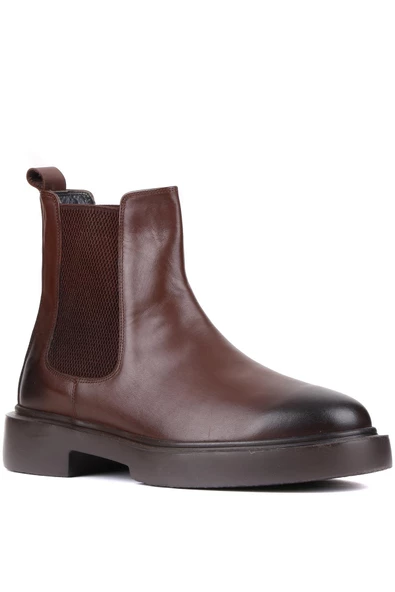 Shoetyle - Kahverengi Deri Erkek Chelsea Bot 250-081 - 2