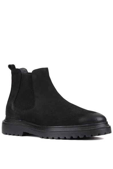Shoetyle - Siyah Süet Deri Erkek Chelsea Bot 250-0055 - 2