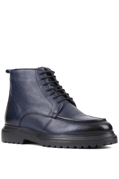 Shoetyle - Lacivert Deri Fermuarlı Erkek Bot 250-604 - 2