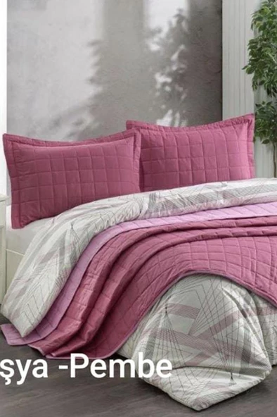 Kristal Casual 7 Parça Çift Taraflı Gelin Seti Fuşya - Pembe - 1