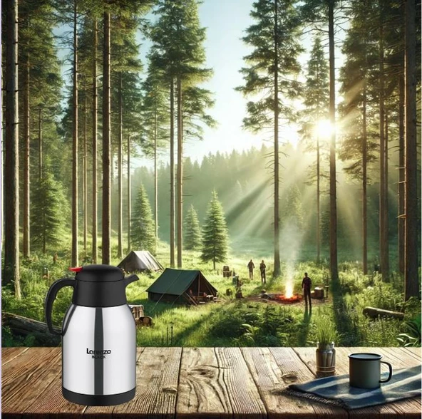 Lorenzo Black Çift Kat Paslanmaz Çelik Termos Termos 2 Lt - 4