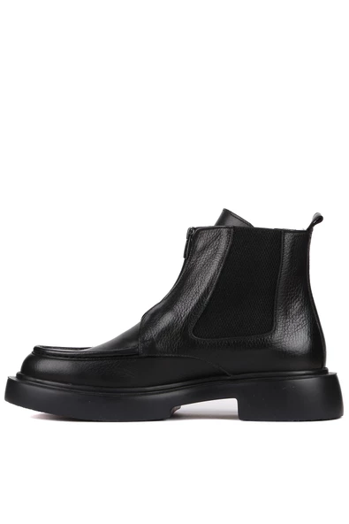 Shoetyle - Siyah Deri Fermuarlı Erkek Bot 250-085 - 7