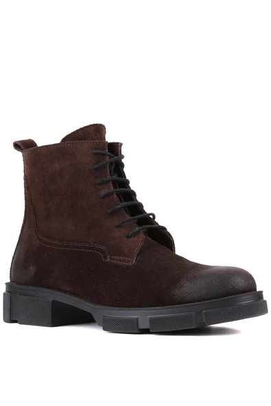 Shoetyle - Kahverengi Süet Deri Bağcıklı Erkek Bot 250-205 - 2