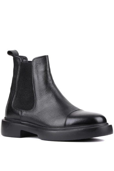 Shoetyle - Siyah Deri Erkek Chelsea Bot 250-080 - Resim 3