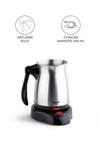 Lorenzo Seraf Katlanir Elektrikli Kahve Makinesi Cezve Inox - 2
