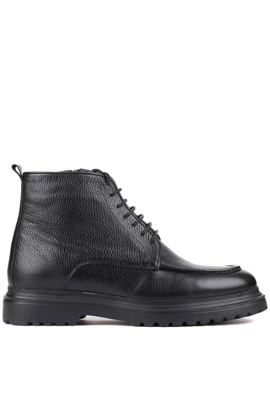 Shoetyle - Siyah Deri Fermuarlı Erkek Bot 250-604