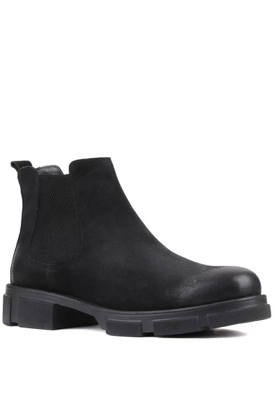 Shoetyle - Siyah Süet Deri Erkek Chelsea Bot 250-207 - 2