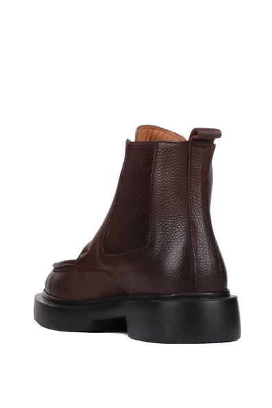 Shoetyle - Kahverengi Deri Fermuarlı Erkek Bot 250-085 - 4