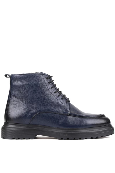 Shoetyle - Lacivert Deri Fermuarlı Erkek Bot 250-604