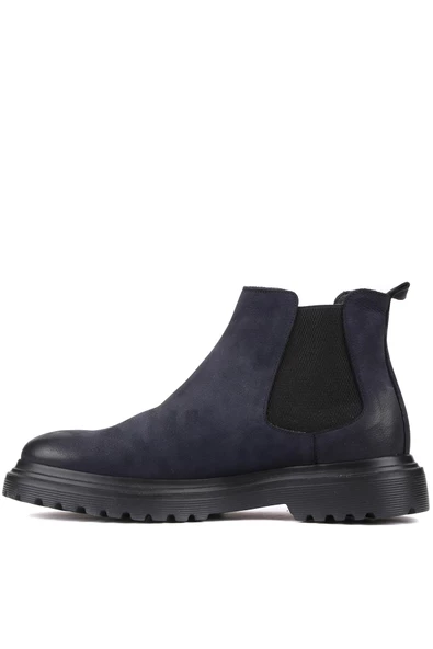Shoetyle - Lacivert Nubuk Deri Erkek Chelsea Bot 250-0055 - 3