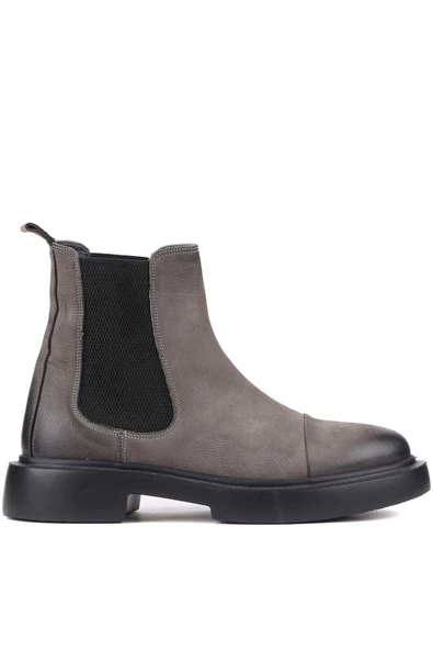 Shoetyle - Gri Nubuk Deri Erkek Chelsea Bot 250-080