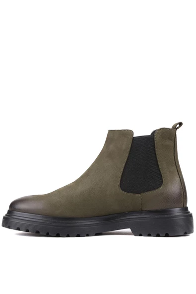 Shoetyle - Haki Nubuk Deri Erkek Chelsea Bot 250-0055 - 3