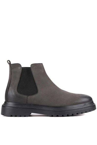 Shoetyle - Gri Nubuk Deri Erkek Chelsea Bot 250-0055