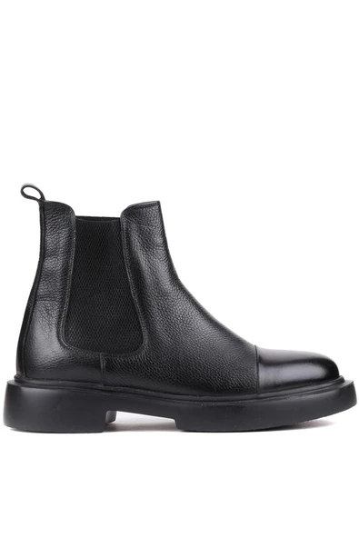 Shoetyle - Siyah Deri Erkek Chelsea Bot 250-080