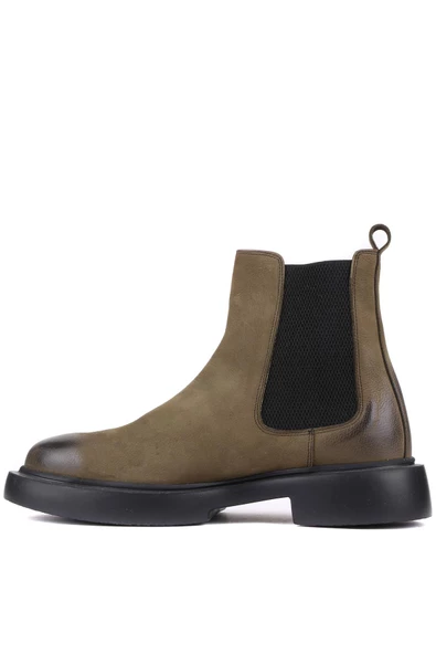 Shoetyle - Haki Nubuk Deri Erkek Chelsea Bot 250-081 - 3
