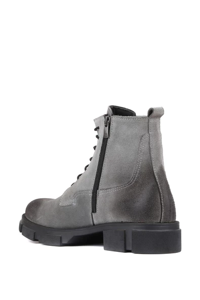 Shoetyle - Gri Süet Deri Bağcıklı Erkek Bot 250-205 - 4