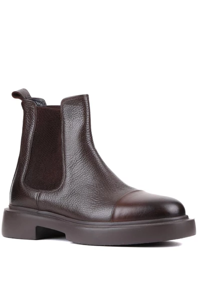 Shoetyle - Kahverengi Deri Erkek Chelsea Bot 250-080 - 2