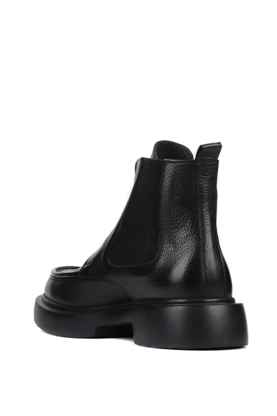 Shoetyle - Siyah Deri Fermuarlı Erkek Bot 250-085 - 8