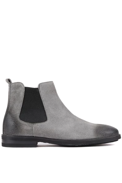 Shoetyle - Gri Süet Deri Erkek Chelsea Bot 250-201 ürün görseli