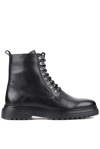 Shoetyle - Siyah Deri Fermuarlı Erkek Bot 250-070