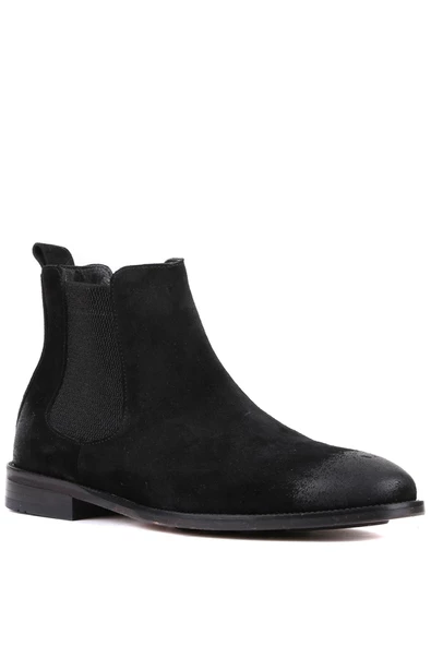 Shoetyle - Siyah Süet Deri Erkek Chelsea Bot 250-201 - 2