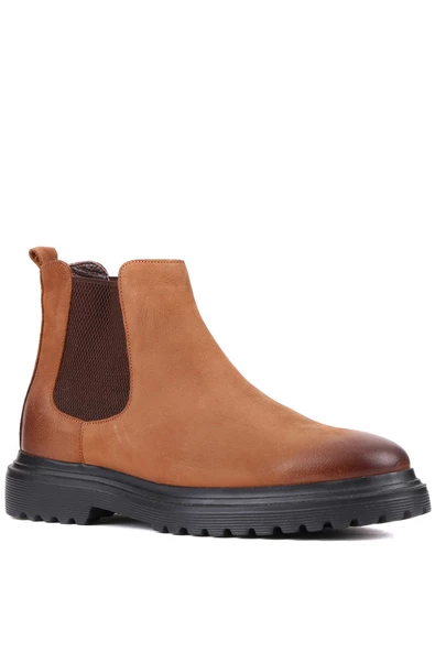 Shoetyle - Taba Nubuk Deri Erkek Chelsea Bot 250-0055 - 2