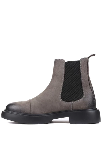 Shoetyle - Gri Nubuk Deri Erkek Chelsea Bot 250-080 - 3