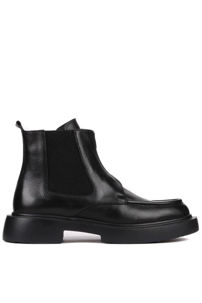 Shoetyle - Siyah Deri Fermuarlı Erkek Bot 250-085 - 5