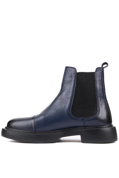 Shoetyle - Lacivert Deri Erkek Chelsea Bot 250-080 - 3