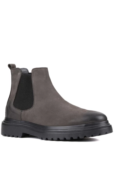 Shoetyle - Gri Nubuk Deri Erkek Chelsea Bot 250-0055 - 2