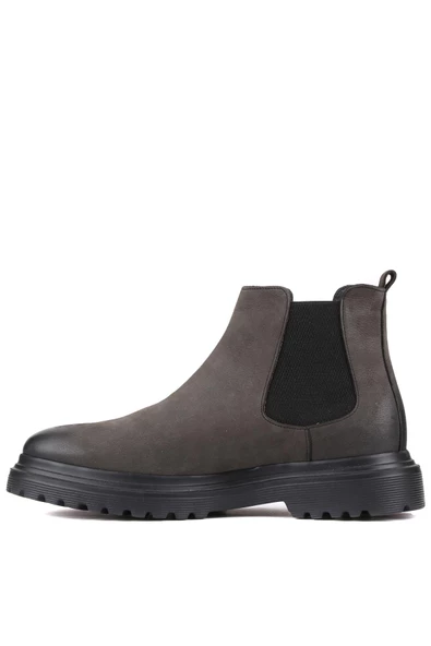 Shoetyle - Gri Nubuk Deri Erkek Chelsea Bot 250-0055 - 3