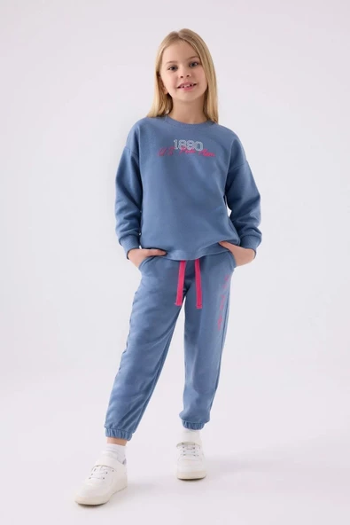 Us Polo Garson Kız Çocuk Mavi Eşofman Takımı  1988G - Resim 2