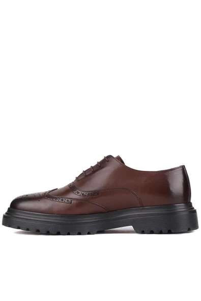 Shoetyle - Kahverengi Deri Bağcıklı Erkek Klasik Ayakkabı 250-400 - 3