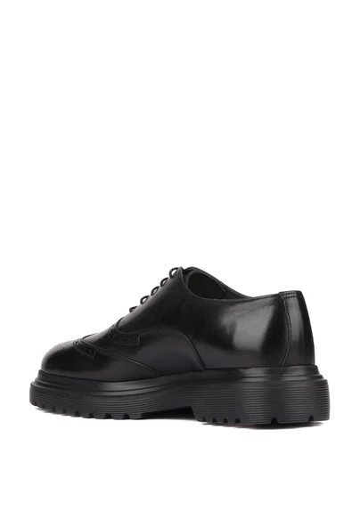 Shoetyle - Siyah Deri Bağcıklı Erkek Klasik Ayakkabı 250-400 - 4