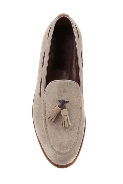 Shoetyle - Bej Süet Deri Erkek Klasik Ayakkabı 250-2350 - Resim 5