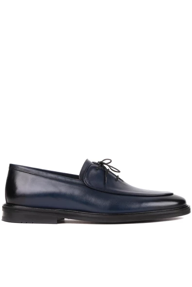 Shoetyle - Lacivert Deri Bağcıklı Erkek Klasik Ayakkabı 250-7511