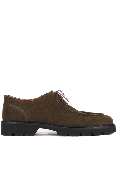 Shoetyle - Haki Süet Deri Bağcıklı Erkek Günlük Ayakkabı 250-1617 ürün görseli