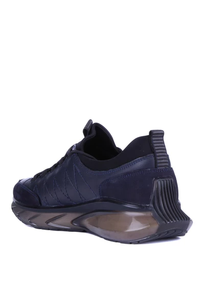 Fosco - Lacivert Hakiki Deri Erkek Air Taban Günlük Ayakkabı 9743 - 6956 - Resim 4