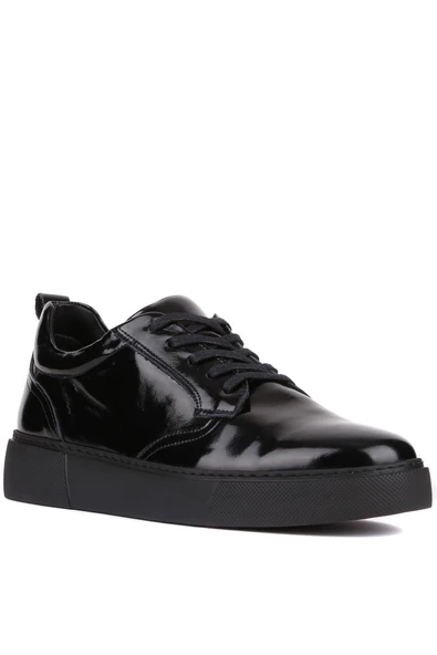 Shoetyle - Siyah Rugan Bağcıklı Erkek Günlük Ayakkabı 250-140 - Resim 2