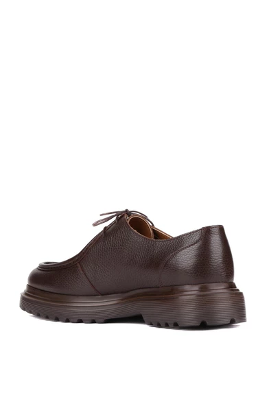 Shoetyle - Kahverengi Deri Bağcıklı Erkek Günlük Ayakkabı 250-1617 - Resim 4