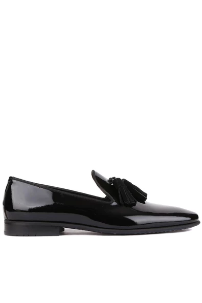 Shoetyle - Siyah Rugan Deri Erkek Klasik Ayakkabı 250-2351