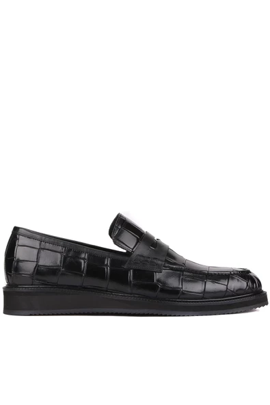 Shoetyle - Siyah Croco Deri Erkek Klasik Ayakkabı 250-2371 ürün görseli