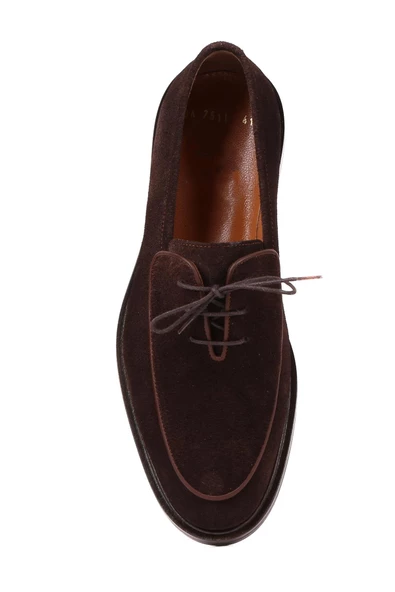 Shoetyle - Kahverengi Süet Bağcıklı Erkek Klasik Ayakkabı 250-7511 - Resim 5