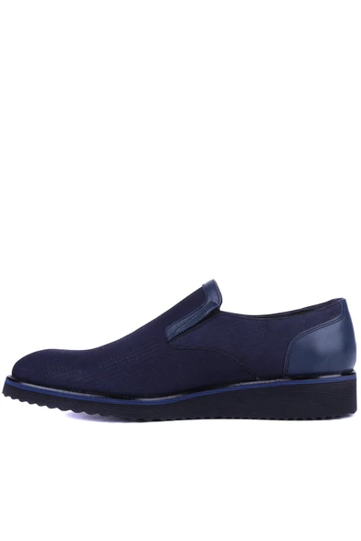 Fosco - Lacivert Nubuk Hakiki Deri Erkek Günlük Ayakkabı 7105 - 6946 - Resim 3