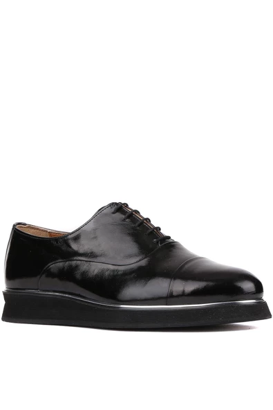 Shoetyle - Siyah Rugan Deri Bağcıklı Erkek Klasik Ayakkabı 250-2030 - Resim 2