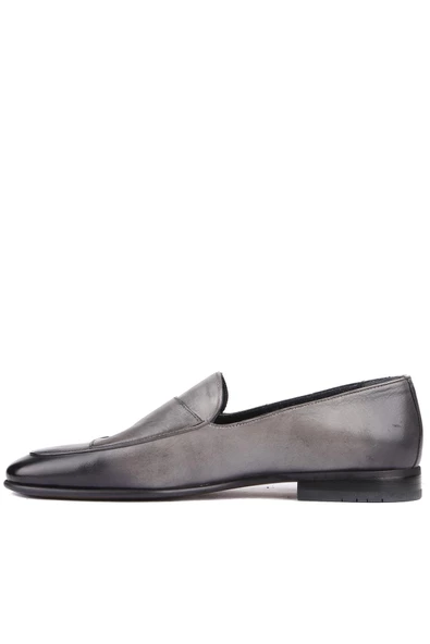 Shoetyle - Gri Deri Tokalı Erkek Klasik Ayakkabı 250-2300 - Resim 3