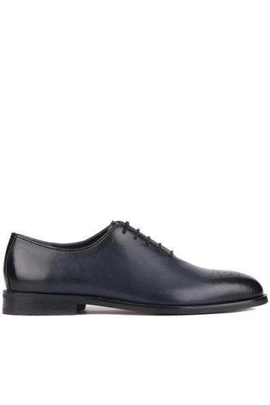 Shoetyle - Lacivert Deri Bağcıklı Erkek Klasik Ayakkabı 250-5001