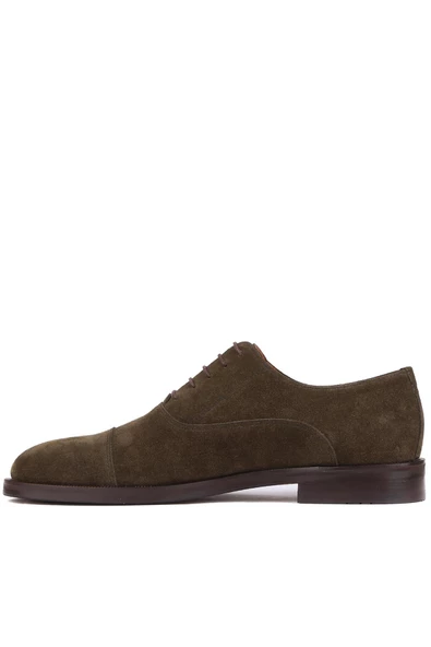 Shoetyle - Haki Süet Deri Bağcıklı Erkek Klasik Ayakkabı 250-2030 - 3